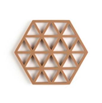 Zone Denmark - siliconen onderzetter Triangle - licht terracotta - 16 x 14 cm