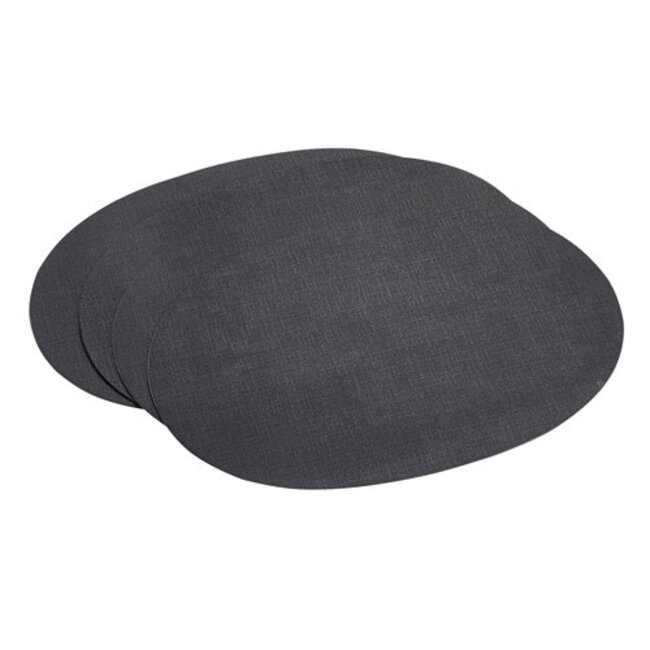 Culi1 - ovale placemat kunstleer - zwart