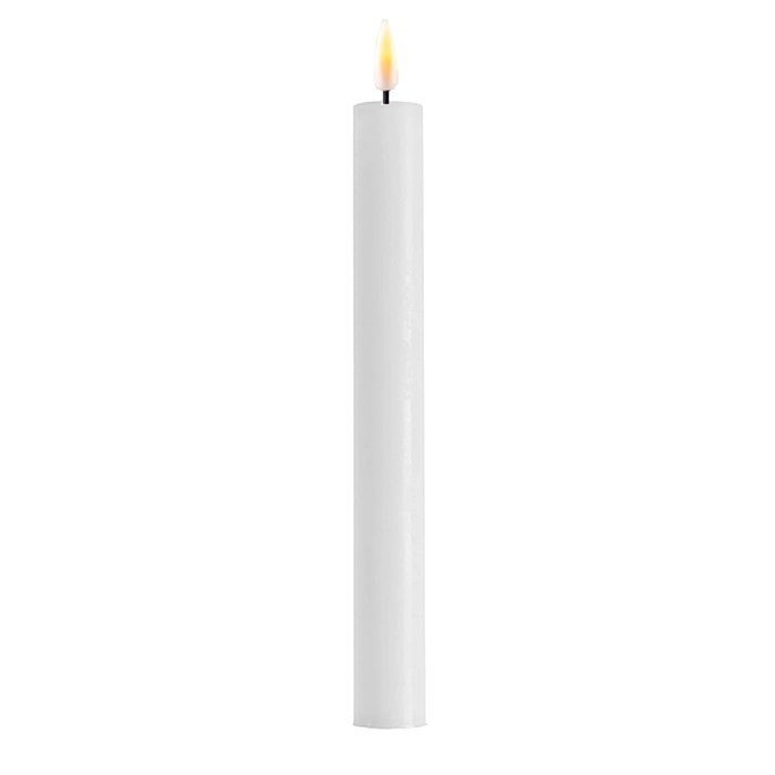 Deluxe Homeart - led dinerkaars recht - set van 2 - wit - 24 cm