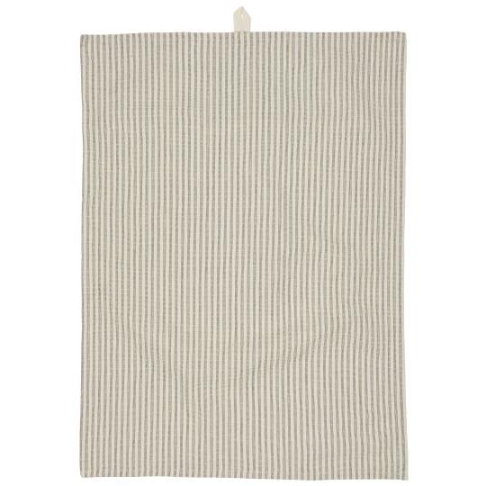 Ib Laursen - theedoek Asger - streepjes naturel/blauw - 50 x 70 cm