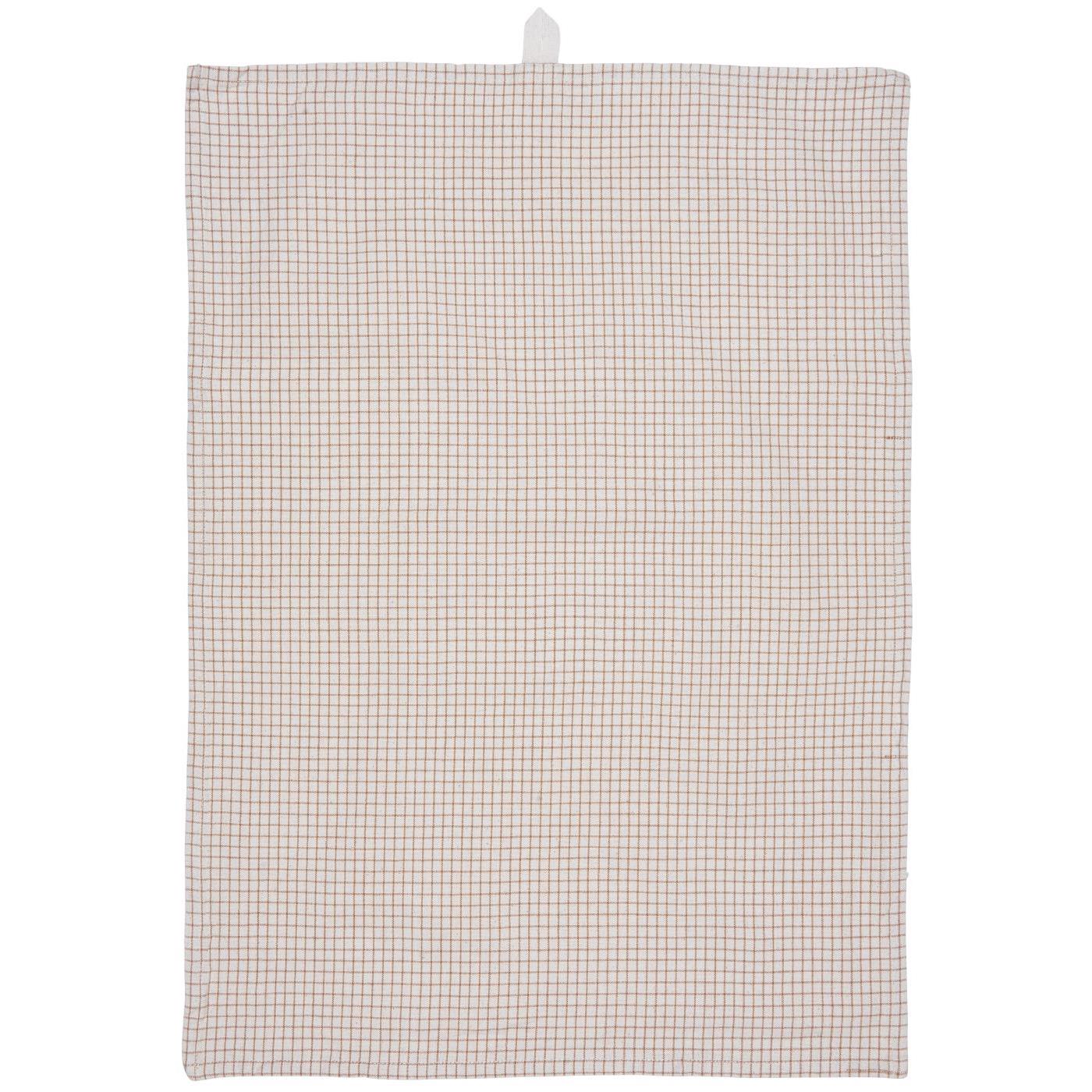 IB Laursen - theedoek Silas - ruitje bruin/wit - 50 x 70 cm