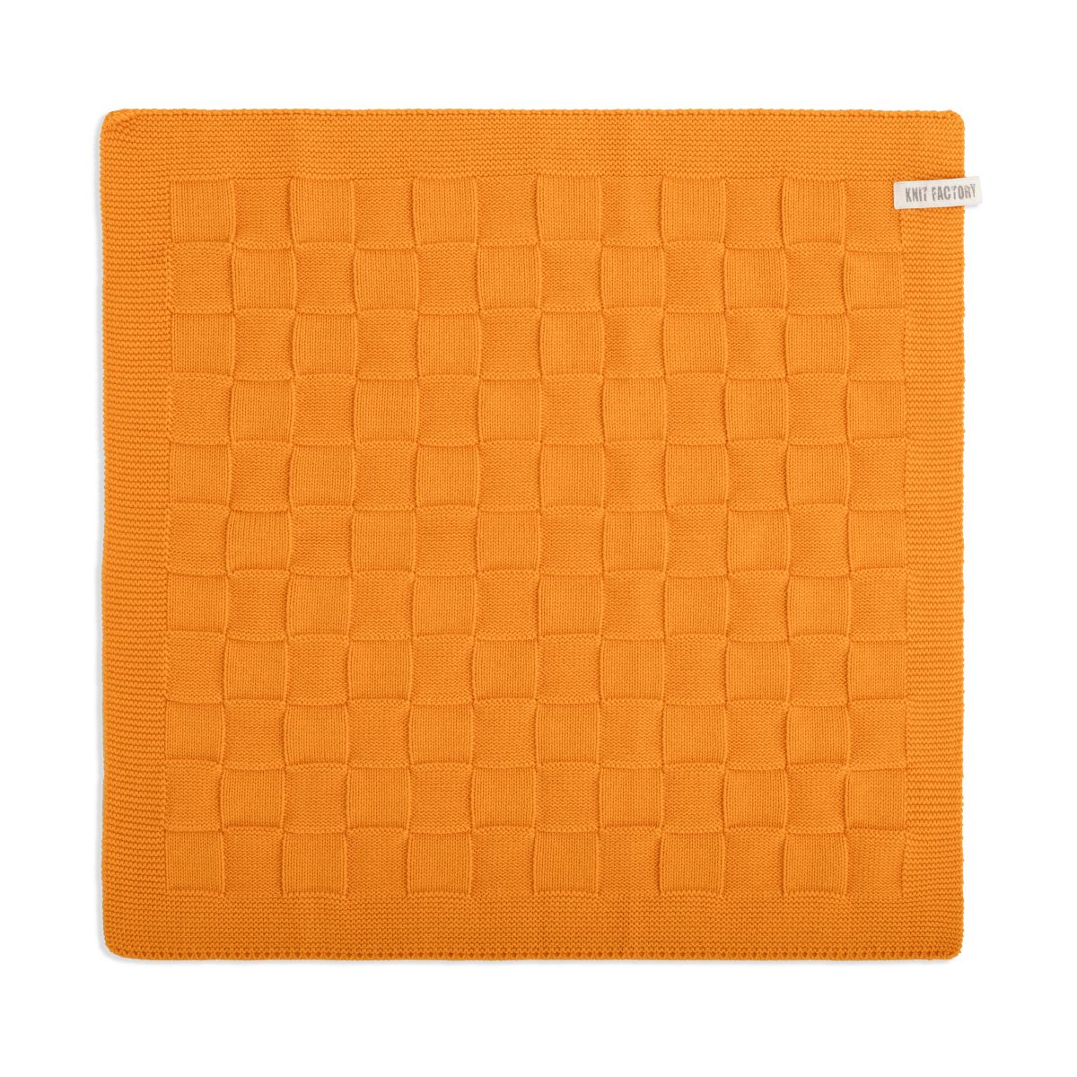 Knit Factory - gebreide keukendoek blok - oranje