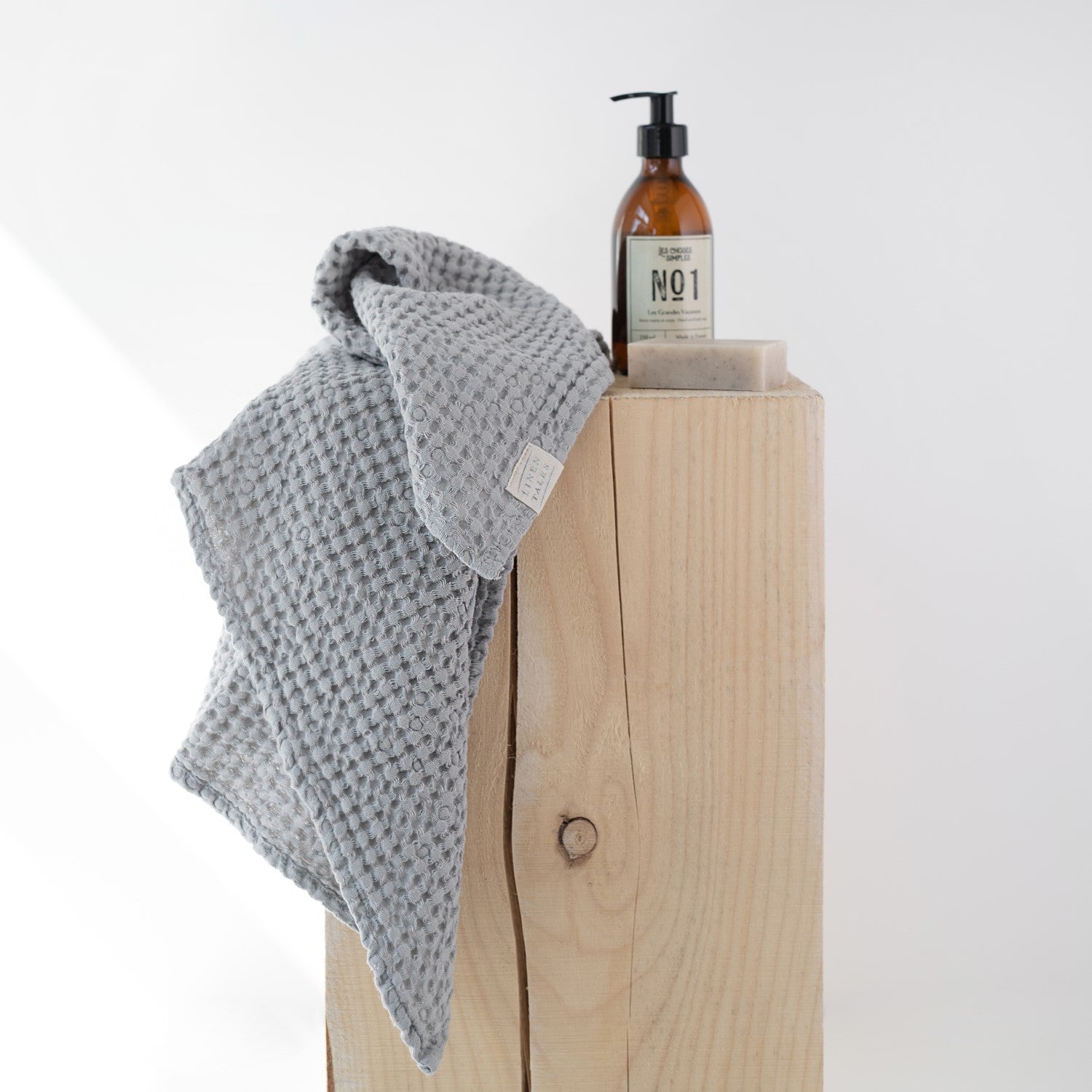 Linen Tales - linnen/katoen wafel keukendoek - grey - 50 x 70 cm