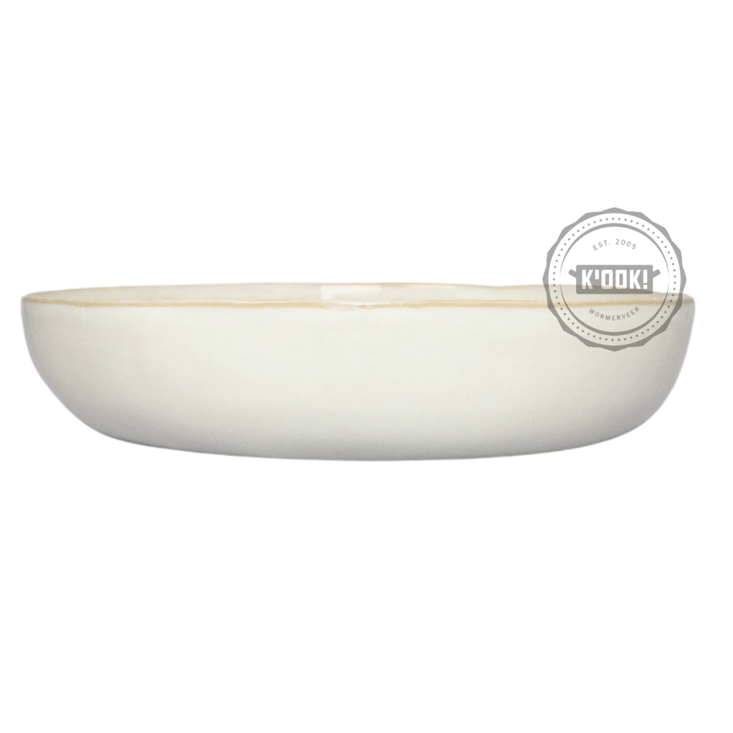 Pasta-/salade bord Organica Blanc Banquise - handgemaakt in Portugal - 23 cm