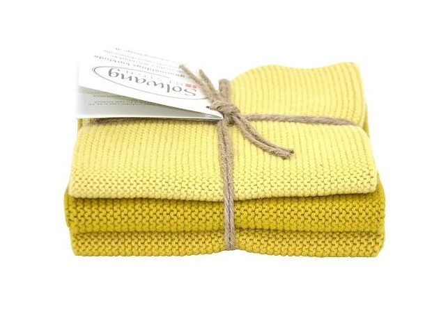 Solwang Design - vaatdoekjes - set van 3 - Saffraan combi