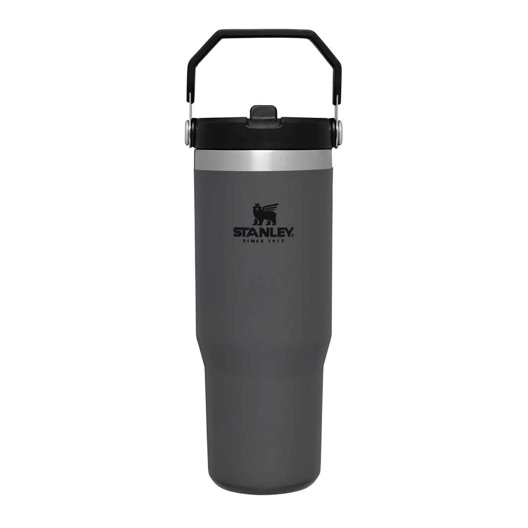 Stanley - Waterfles Classic Iceflow Flip Straw Tumbler - charcoal - 0.89 ltr