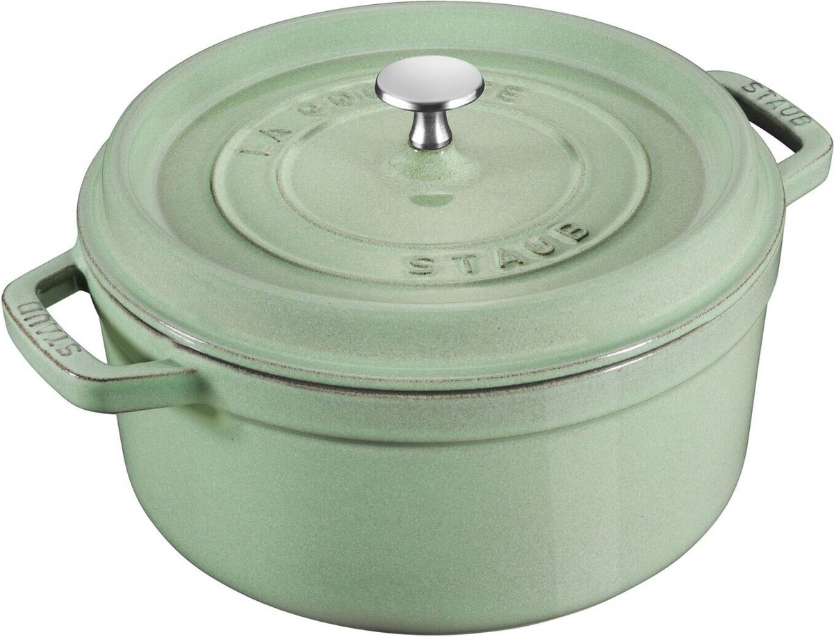 Staub - stoofpan gietijzer - salie - 24 cm