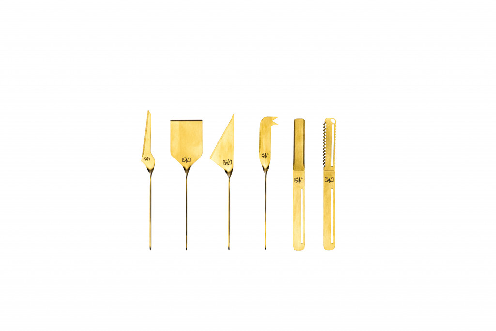Style de Vie - kaas- en botermessenset - 6-delig - goud