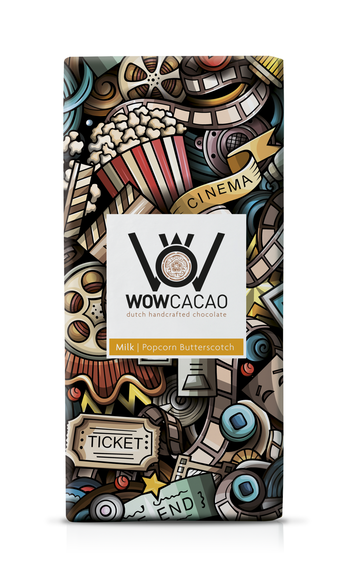 WOW Cacao - chocoladereep melk - popcorn butterscotch