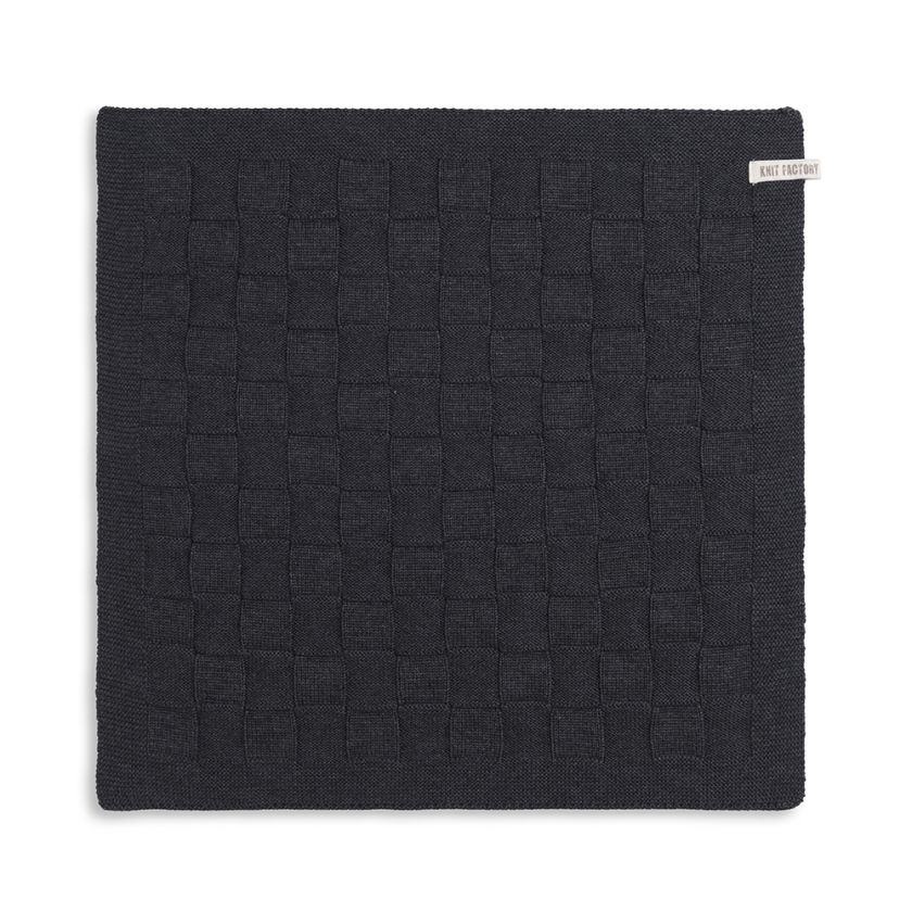 Knit Factory - gebreide keukendoek blok - antraciet