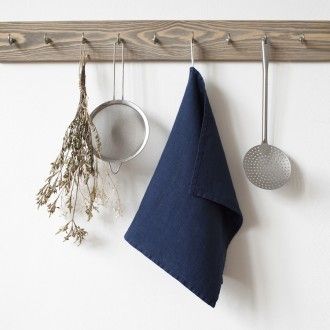 Linen Tales - linnen theedoek navy - 45 x 65 cm.