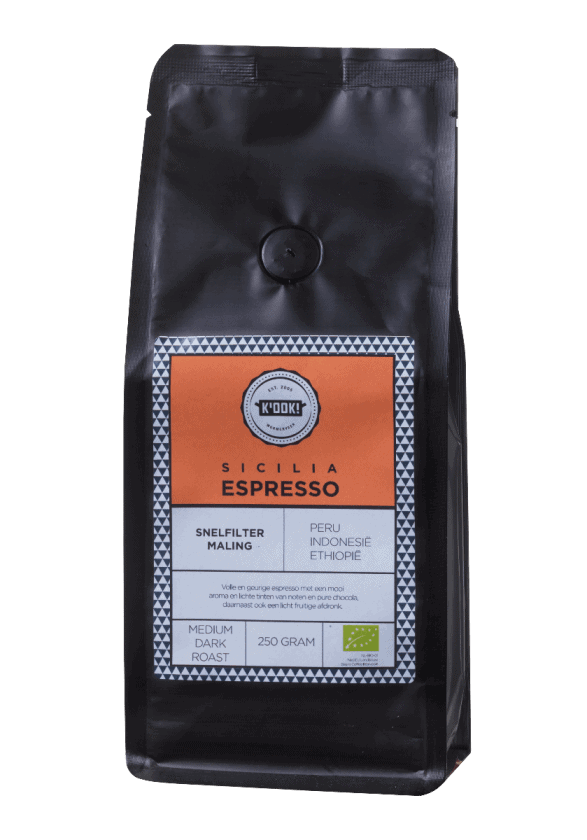 K'OOK! - gemalen koffie - Sicilia Espresso - 250 gram