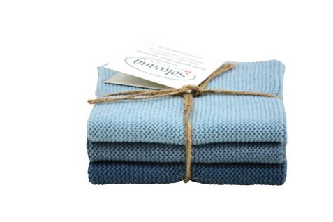 Solwang Design - vaatdoekjes - set van 3 - rustiek blauw