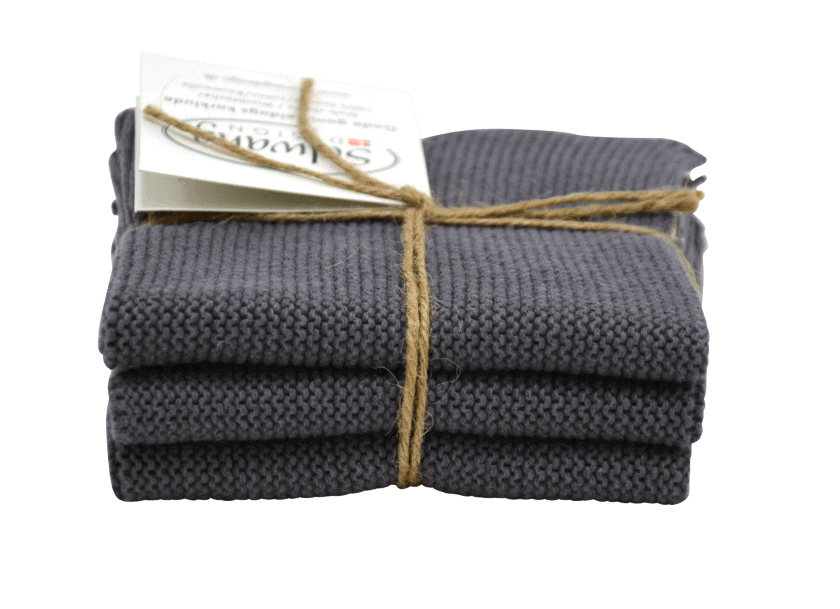 Solwang Design - vaatdoekjes - set van 3 - donkergrijs