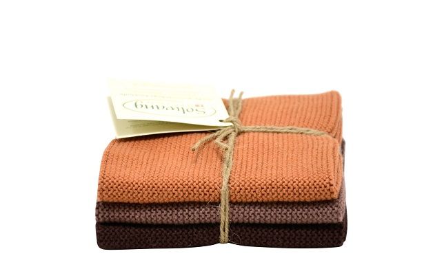 Solwang Design - vaatdoekjes - set van 3 - choco combi