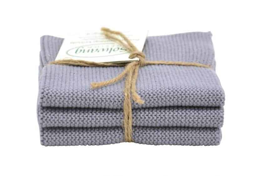 Solwang Design - vaatdoekjes - set van 3 - staalgrijs