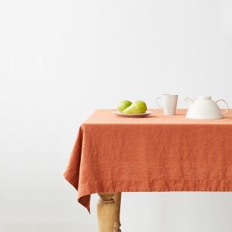 Linen Tales - linnen tafelkleed- baked clay- 300 x 140 cm