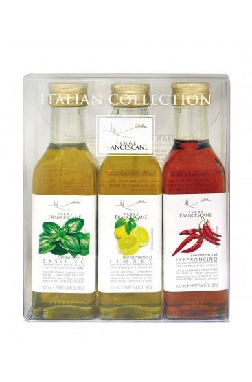 Terre Francescane - set van 3 flesjes olijfolie met smaken