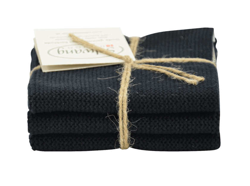 Solwang Design - vaatdoekjes - set van 3 - zwart