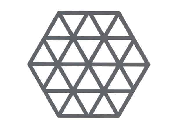 Zone Denmark - siliconen onderzetter Triangle - grijs - 16 x 14 cm