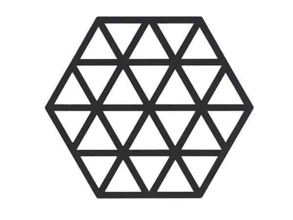 Zone Denmark - siliconen onderzetter Triangle - zwart - 16 x 14 cm