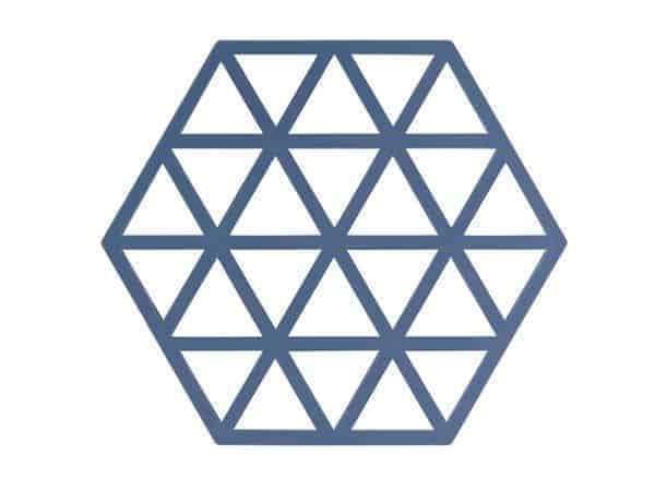 Zone Denmark - siliconen onderzetter Triangle - denimblauw - 16 x 14 cm